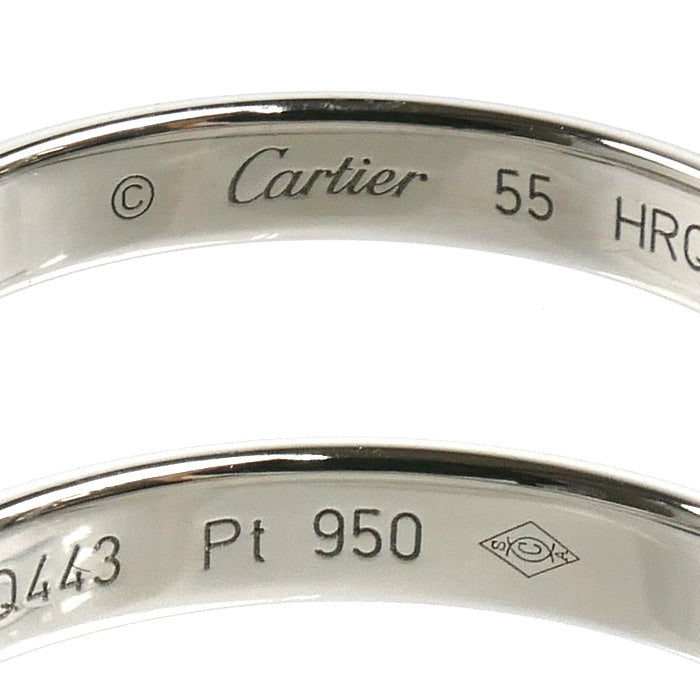 CARTIER カルティエ Pt950プラチナ C ドゥ カルティエ ウェディング リング・指輪 B4232455 15号 55 4.3g レディース【中古】【美品】