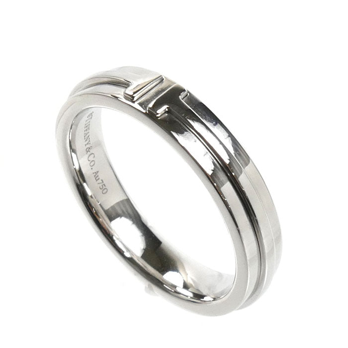 TIFFANY&Co. ティファニー K18WG ホワイトゴールド Tナロー リング・指輪 19号 8.6g メンズ【中古】【美品】