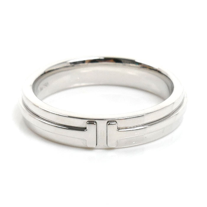 TIFFANY&Co. ティファニー K18WG ホワイトゴールド Tナロー リング・指輪 19号 8.6g メンズ【中古】【美品】