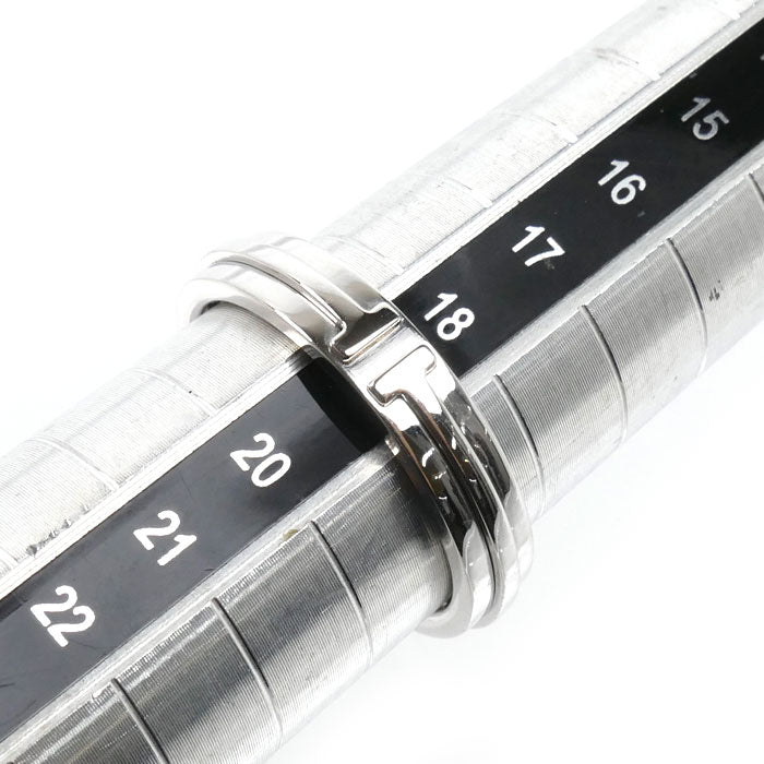 TIFFANY&Co. ティファニー K18WG ホワイトゴールド Tナロー リング・指輪 19号 8.6g メンズ【中古】【美品】