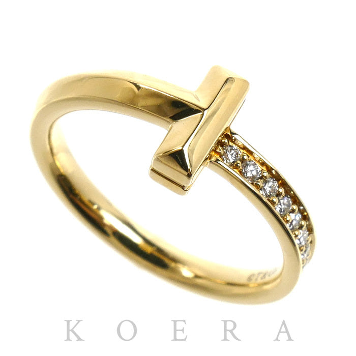 TIFFANY&Co. ティファニー K18YG イエローゴールド Tワン ナロー ダイヤ リング・指輪 67795113 ダイヤモンド0.08ct 11号 4.1g レディース【中古】