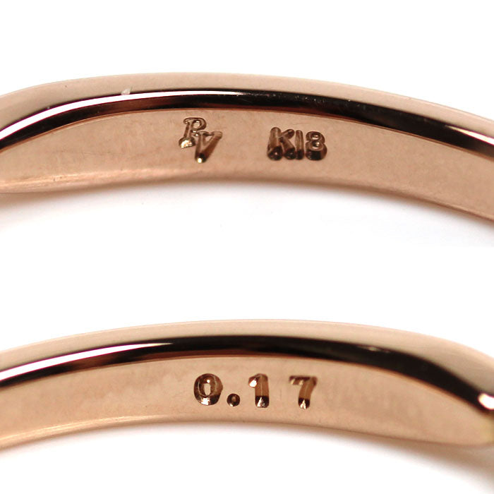 Ponte Vecchio ポンテヴェキオ K18PG ピンクゴールド リング・指輪 ダイヤモンド0.17ct 11号 1.9g レディース【中古】【美品】