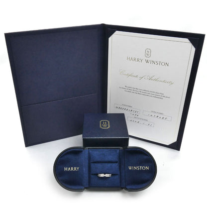 HARRY WINSTON ハリーウィンストン Pt950プラチナ トリスト ツーロウ バンド リング・指輪 WBDPRD2RTST-050 ダイヤモンド 9号 5.3g レディース【中古】【美品】