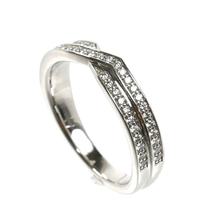HARRY WINSTON ハリーウィンストン Pt950プラチナ トリスト ツーロウ バンド リング・指輪 WBDPRD2RTST-050 ダイヤモンド 9号 5.3g レディース【中古】【美品】