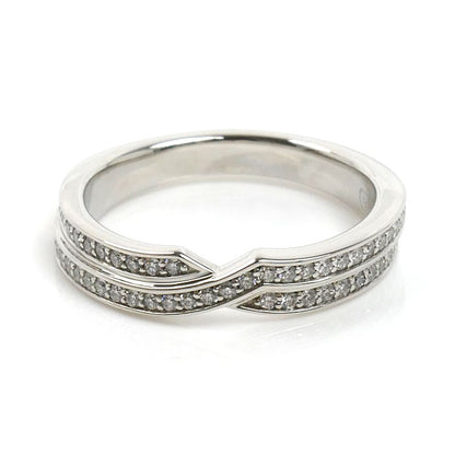 HARRY WINSTON ハリーウィンストン Pt950プラチナ トリスト ツーロウ バンド リング・指輪 WBDPRD2RTST-050 ダイヤモンド 9号 5.3g レディース【中古】【美品】