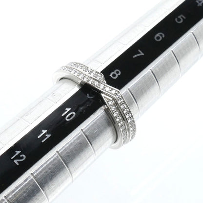 HARRY WINSTON ハリーウィンストン Pt950プラチナ トリスト ツーロウ バンド リング・指輪 WBDPRD2RTST-050 ダイヤモンド 9号 5.3g レディース【中古】【美品】