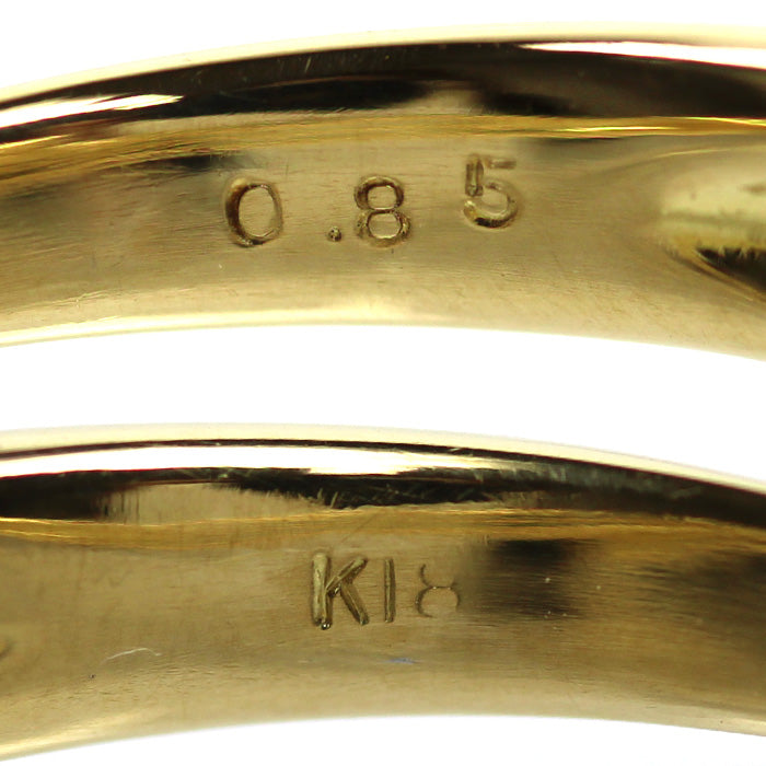 K18YG イエローゴールド リング・指輪 ダイヤモンド0.85ct 14号 4.8g レディース【中古】【美品】