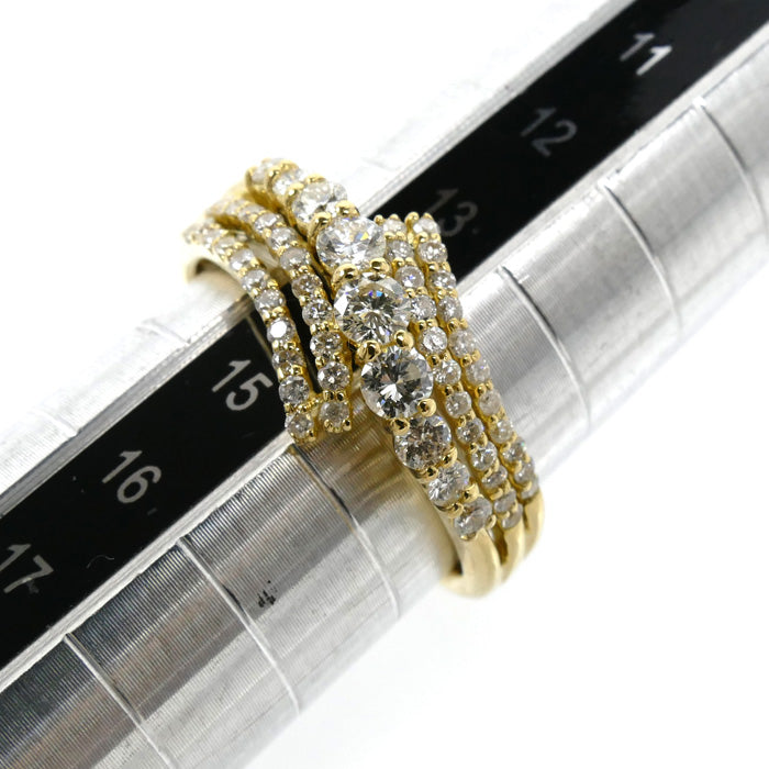 K18YG イエローゴールド リング・指輪 ダイヤモンド0.85ct 14号 4.8g レディース【中古】【美品】