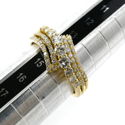 K18YG イエローゴールド リング・指輪 ダイヤモンド0.85ct 14号 4.8g レディース【中古】【美品】