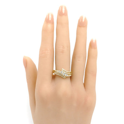 K18YG イエローゴールド リング・指輪 ダイヤモンド0.85ct 14号 4.8g レディース【中古】【美品】