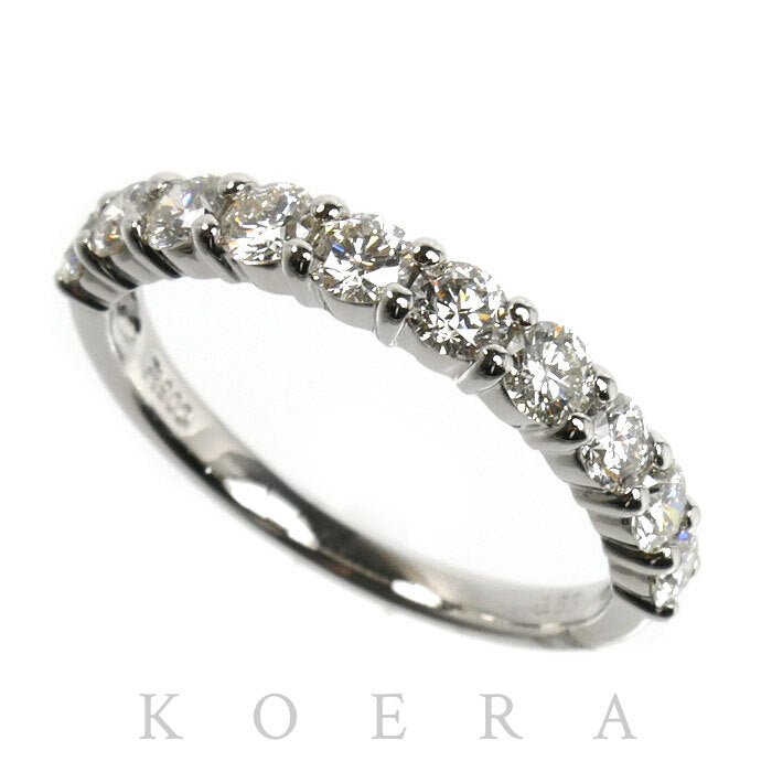 Pt900プラチナ ハーフエタニティ リング・指輪 ダイヤモンド0.85ct 11号 2.9g レディース【中古】【美品】