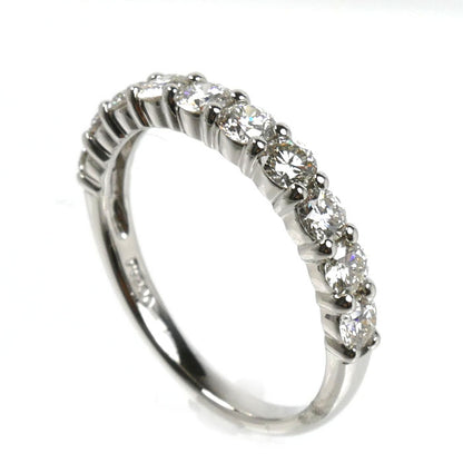 Pt900プラチナ ハーフエタニティ リング・指輪 ダイヤモンド0.85ct 11号 2.9g レディース【中古】【美品】