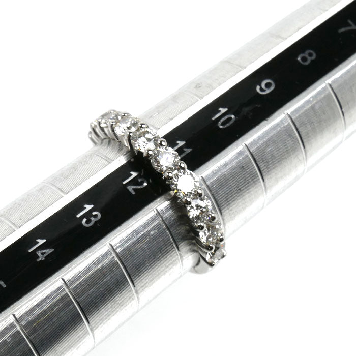 Pt900プラチナ ハーフエタニティ リング・指輪 ダイヤモンド0.85ct 11号 2.9g レディース【中古】【美品】
