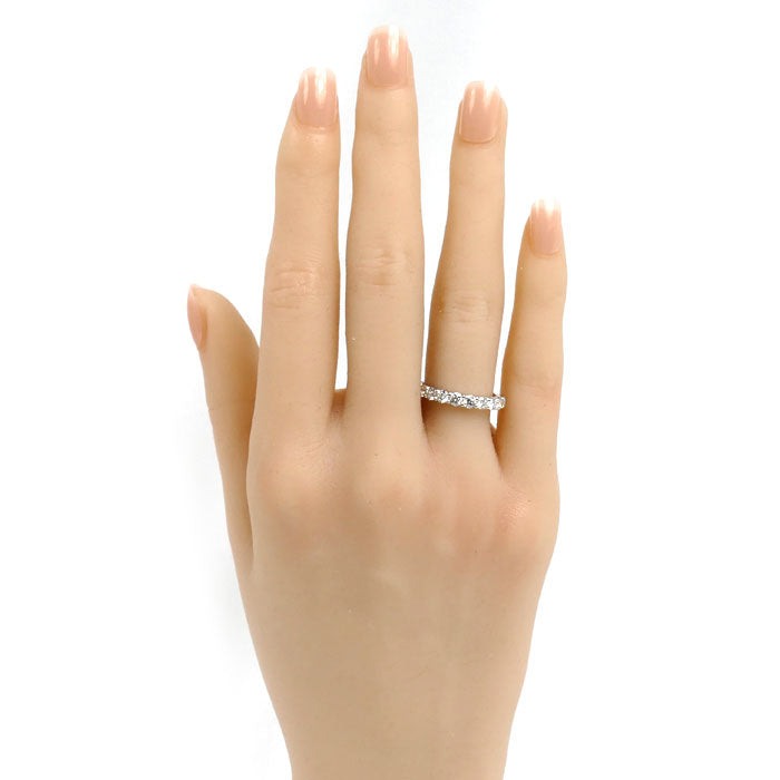 Pt900プラチナ ハーフエタニティ リング・指輪 ダイヤモンド0.85ct 11号 2.9g レディース【中古】【美品】