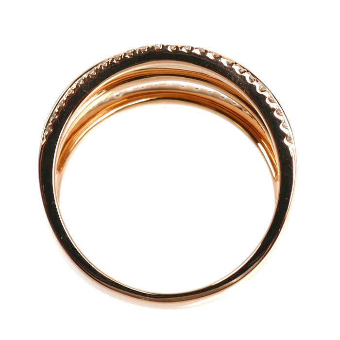 K18PG ピンクゴールド リング・指輪 ダイヤモンド0.22ct 14号 6.2g レディース【中古】【美品】