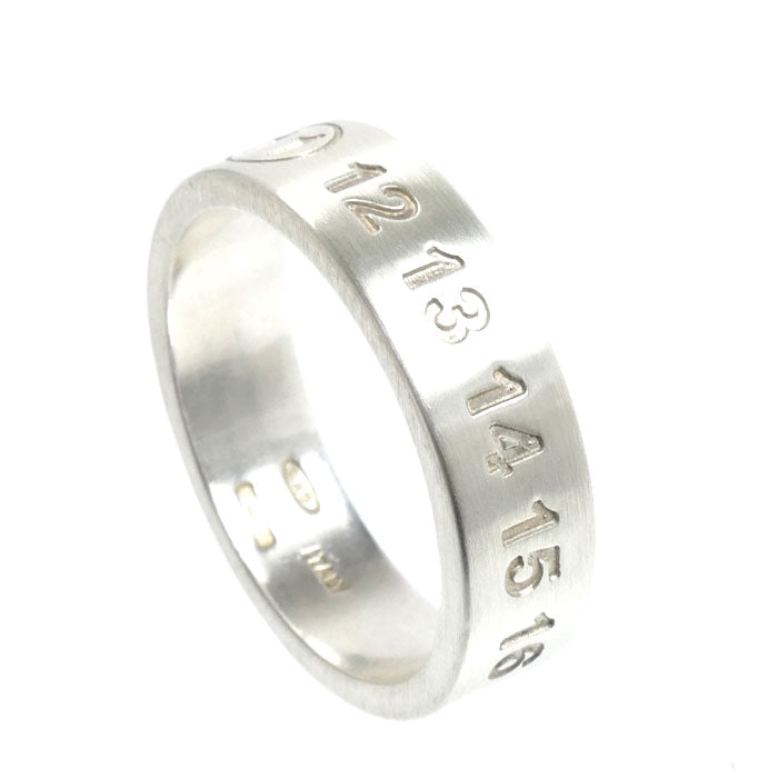 MAISON MARGIELA メゾンマルジェラ シルバー925 ナンバリング 6MM リング・指輪 SM1UQ0120 P8863 21号 7.7g メンズ【中古】【美品】