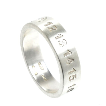 MAISON MARGIELA メゾンマルジェラ シルバー925 ナンバリング 6MM リング・指輪 SM1UQ0120 P8863 21号 7.7g メンズ【中古】【美品】