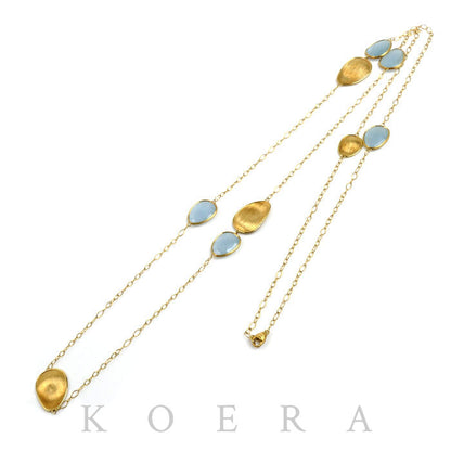 MARCO BICEGO マルコビチェゴ K18YG イエローゴールド ルナリア ロング ネックレス アクアマリン 15.7g 102cm レディース【中古】