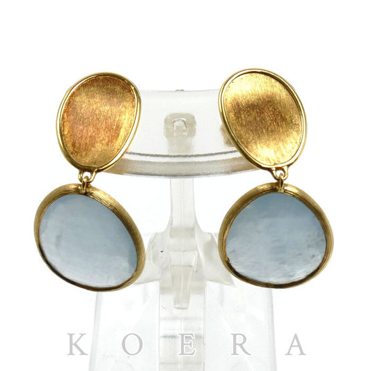 MARCO BICEGO マルコビチェゴ K18YG イエローゴールド ルナリア ピアス アクアマリン 4.2g レディース【中古】