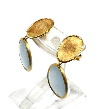 MARCO BICEGO マルコビチェゴ K18YG イエローゴールド ルナリア ピアス アクアマリン 4.2g レディース【中古】
