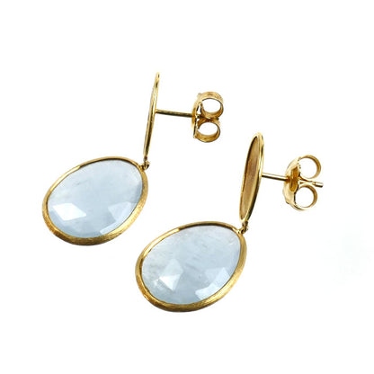 MARCO BICEGO マルコビチェゴ K18YG イエローゴールド ルナリア ピアス アクアマリン 4.2g レディース【中古】