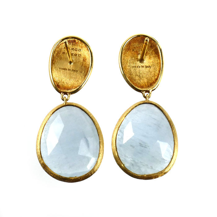 MARCO BICEGO マルコビチェゴ K18YG イエローゴールド ルナリア ピアス アクアマリン 4.2g レディース【中古】