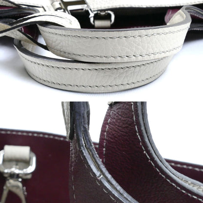 TOD’S トッズ T タイムレス レザー バッグ ミニ 2Wayショルダーバッグ グレージュ/バーガンディ XBWAPAFL100 QRI レディース【中古】