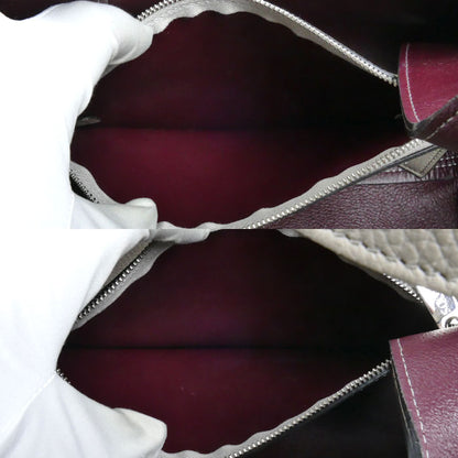 TOD’S トッズ T タイムレス レザー バッグ ミニ 2Wayショルダーバッグ グレージュ/バーガンディ XBWAPAFL100 QRI レディース【中古】