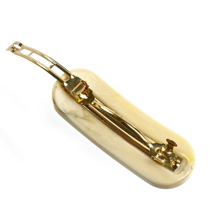 PRADA プラダ 真鍮 ラインストーン プレックス ヘアクリップ バレッタ 1IF043_2CD0_F0304 レディース【中古】