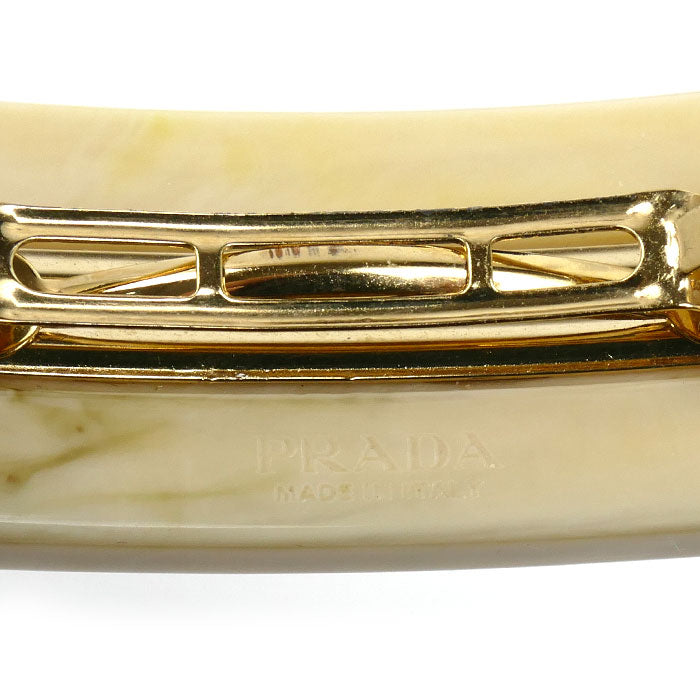 PRADA プラダ 真鍮 ラインストーン プレックス ヘアクリップ バレッタ 1IF043_2CD0_F0304 レディース【中古】