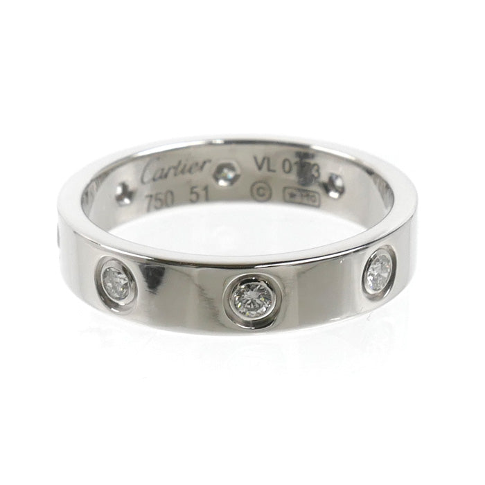 CARTIER カルティエ K18WG ホワイトゴールド ミニラブ フルダイヤ リング・指輪 B4050651 ダイヤモンド 11号 51 4.4g レディース【中古】【美品】