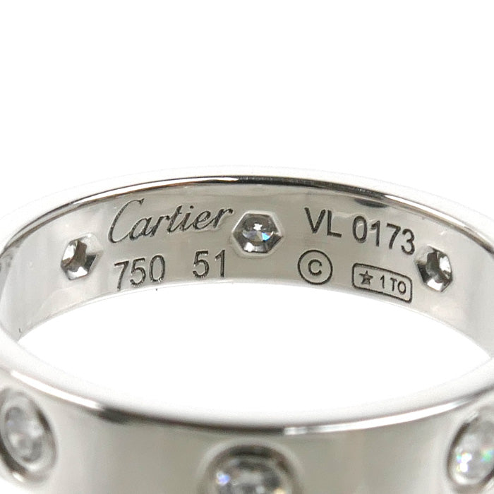CARTIER カルティエ K18WG ホワイトゴールド ミニラブ フルダイヤ リング・指輪 B4050651 ダイヤモンド 11号 51 4.4g レディース【中古】【美品】