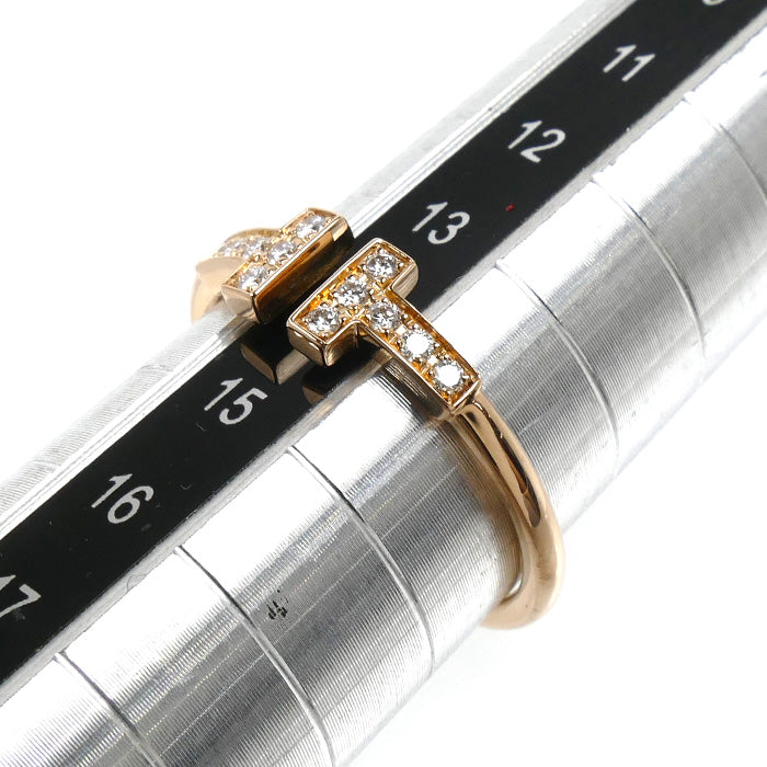 TIFFANY&Co. ティファニー K18PG ピンクゴールド Tワイヤー ダイヤ リング・指輪 60147328 ダイヤモンド 14号 2.4g レディース【中古】