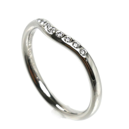 TIFFANY&Co. ティファニー Pt950プラチナ カーブドバンド 9Pダイヤ リング・指輪 60016939 ダイヤモンド 9号 3.2g レディース【中古】【美品】
