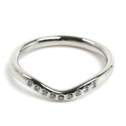 TIFFANY&Co. ティファニー Pt950プラチナ カーブドバンド 9Pダイヤ リング・指輪 60016939 ダイヤモンド 9号 3.2g レディース【中古】【美品】