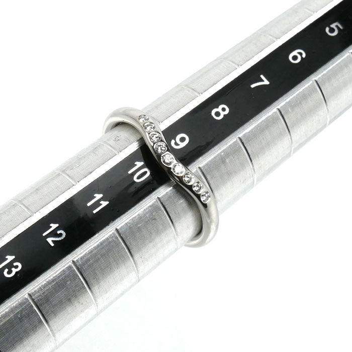 TIFFANY&Co. ティファニー Pt950プラチナ カーブドバンド 9Pダイヤ リング・指輪 60016939 ダイヤモンド 9号 3.2g レディース【中古】【美品】