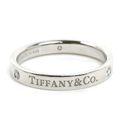 TIFFANY&Co. ティファニー Pt950プラチナ フラットバンド 3Pダイヤ リング・指輪 ダイヤモンド 15号 5.5g レディース【中古】【美品】