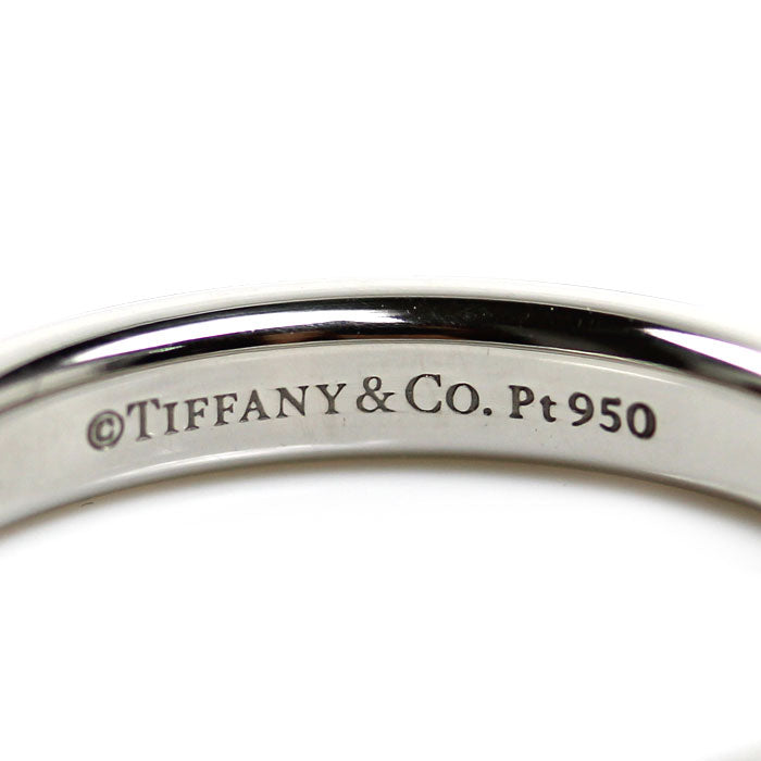 TIFFANY&Co. ティファニー Pt950プラチナ フラットバンド 3Pダイヤ リング・指輪 ダイヤモンド 15号 5.5g レディース【中古】【美品】