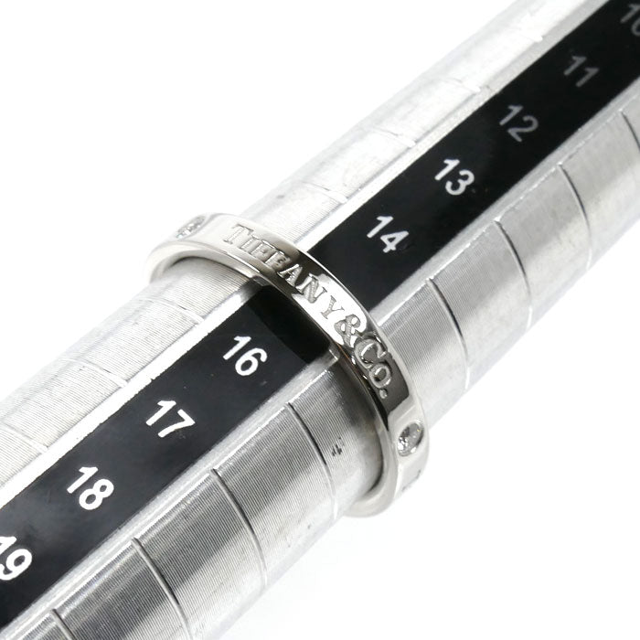 TIFFANY&Co. ティファニー Pt950プラチナ フラットバンド 3Pダイヤ リング・指輪 ダイヤモンド 15号 5.5g レディース【中古】【美品】