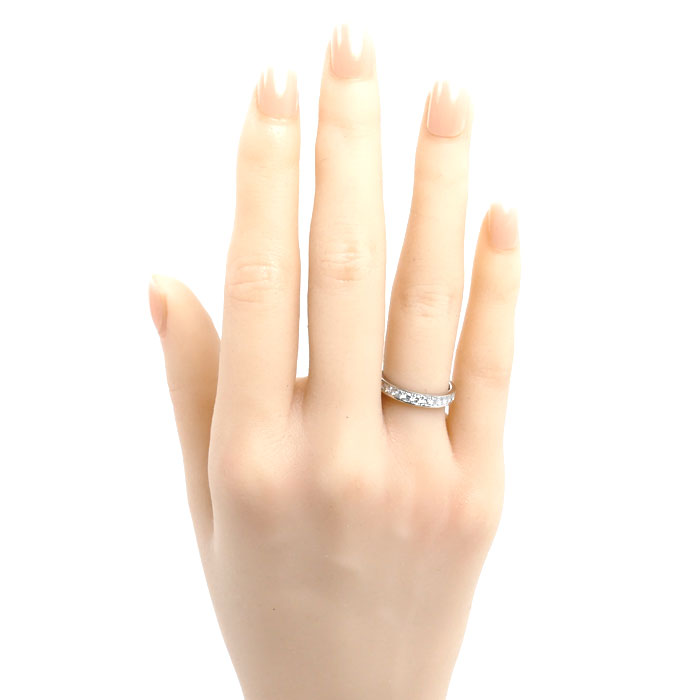 Pt900プラチナ フルエタニティ リング・指輪 ダイヤモンド0.706ct 8号 3.6g レディース【中古】【美品】
