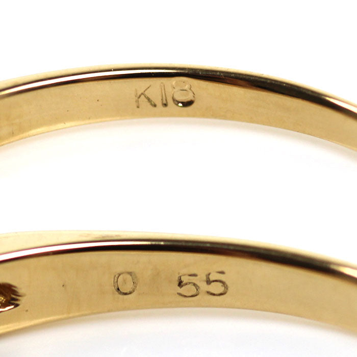 K18YG イエローゴールド ハーフエタニティ リング・指輪 ダイヤモンド0.55ct 16.5号 1.7g レディース【中古】
