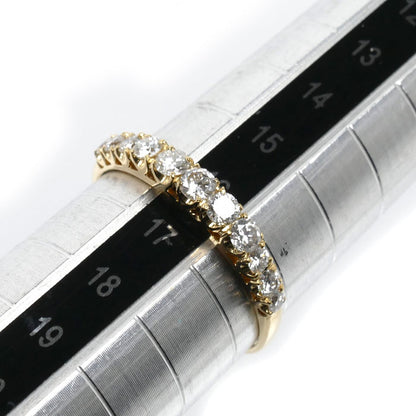 K18YG イエローゴールド ハーフエタニティ リング・指輪 ダイヤモンド0.55ct 16.5号 1.7g レディース【中古】