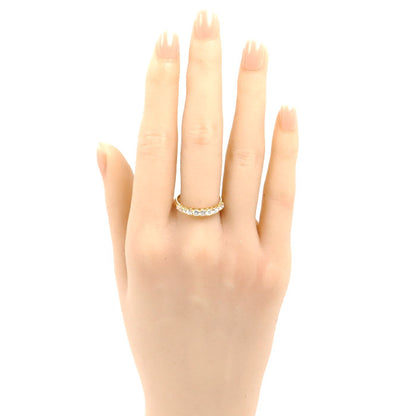 K18YG イエローゴールド ハーフエタニティ リング・指輪 ダイヤモンド0.55ct 16.5号 1.7g レディース【中古】