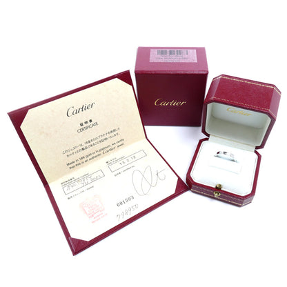 CARTIER カルティエ Pt950プラチナ エングレーブド 2Pダイヤ リング・指輪 B4077854 ダイヤモンド 14号 54 4.9g レディース【中古】【美品】