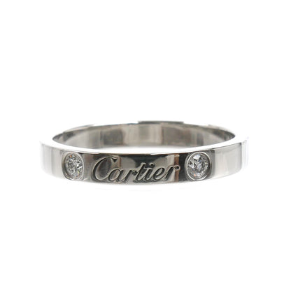 CARTIER カルティエ Pt950プラチナ エングレーブド 2Pダイヤ リング・指輪 B4077854 ダイヤモンド 14号 54 4.9g レディース【中古】【美品】