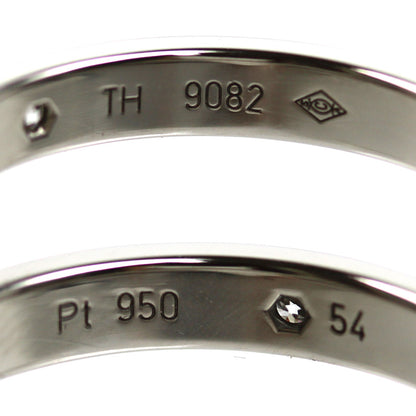 CARTIER カルティエ Pt950プラチナ エングレーブド 2Pダイヤ リング・指輪 B4077854 ダイヤモンド 14号 54 4.9g レディース【中古】【美品】