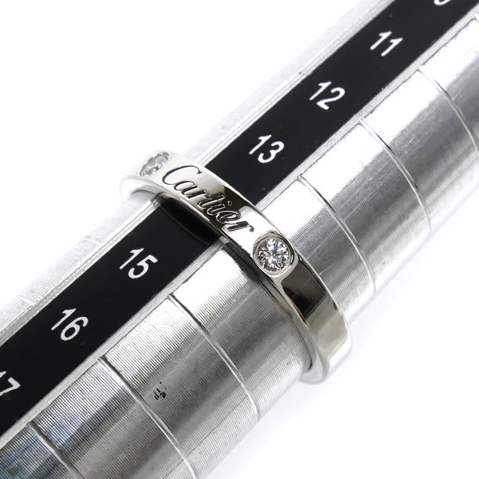 CARTIER カルティエ Pt950プラチナ エングレーブド 2Pダイヤ リング・指輪 B4077854 ダイヤモンド 14号 54 4.9g レディース【中古】【美品】