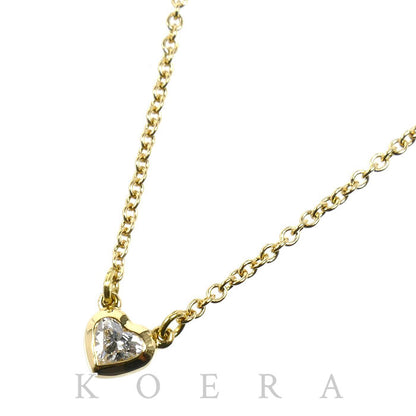 TIFFANY&Co. ティファニー K18YG イエローゴールド バイザヤード ハート ネックレス ダイヤモンド 2.1g 41cm レディース【中古】