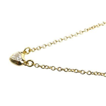 TIFFANY&Co. ティファニー K18YG イエローゴールド バイザヤード ハート ネックレス ダイヤモンド 2.1g 41cm レディース【中古】