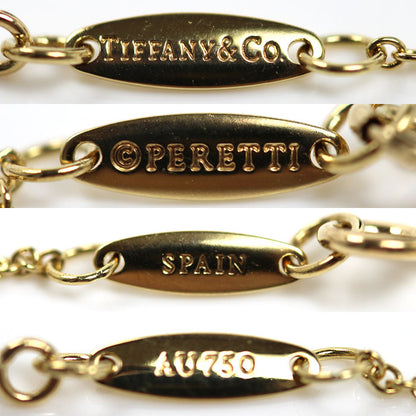 TIFFANY&Co. ティファニー K18YG イエローゴールド バイザヤード ハート ネックレス ダイヤモンド 2.1g 41cm レディース【中古】